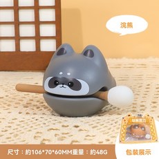 【啟吉堂】喵喵木魚敲敲樂 • 功德圓滿 辦公室舒壓 萌寵桌寵 專注神器, 1個, 敲無力浣熊