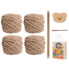 제로앤나인 뜨개질 목도리 만들기 DIY 키트, 샌드브라운, 1세트