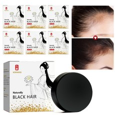 [국내배송/당일출고] 블랙 헤어 샴푸바 - 천연 고체비누 흰머리 커버 & 모발 영양 자연스러운 윤기 복원, 100g, 1개