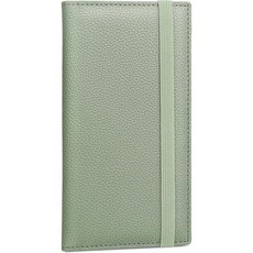 [ 1263072 ] Yarnic 개인 수표책용 수표책 커버 펜 홀더가 있는 홀더 및 중복 수표를 위한 내장 투명 플라스틱 칸막이 세이지 그린 솔리드