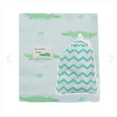 블루독 베이비 신생아 악어 패턴 파우치 담요 출산 선물