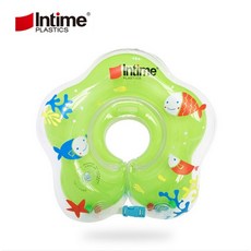 ABC嬰兒脖圈坐圈，加深座位區雙把手寶寶泳圈，兒童游泳安全首選, Intime綠脖圈, 1個