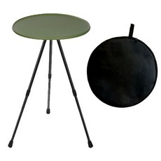 캠핑트리 캠핑 사이드 테이블 원형 높이조절, 올리브