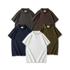 義式經典海鷗領POLO衫 老錢風純色高爾夫球衫