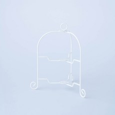 【日本AOYOSHI青芳製作所】可摺疊不鏽鋼雙層點心架-共2色《WUZ屋子》餐具架 下午茶 儀式感 擺盤 摺疊, 白色, 1個