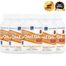 3+2 노르딕 내추럴스 어린이 오메가3 천연 과일 맛 딸기맛 소프트젤 30정, 5개