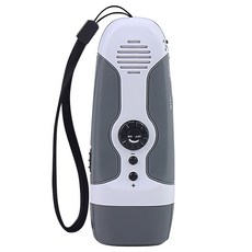 多功能手電筒 手搖自發電防災警報 收音機, 灰色, 1個