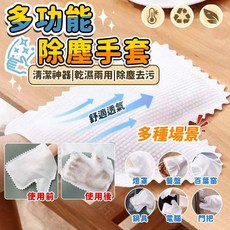 懶人抹布手套 除塵手套 乾濕兩用清潔手套, 1個, (懶人除塵手套)/1入
