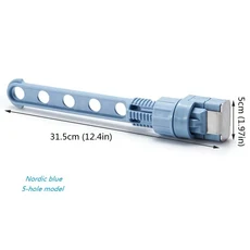 5/8 구멍 다기능 옷 걸이 건조 랙 휴대용 접이식 실내 발코니 창 프레임 옷걸이 주최자, 01 5 Hole Blue