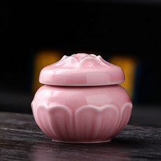 小瓷罐帶蓋小瓶子香膏面霜口脂陶瓷密封罐陶瓷罐小號迷你古風精緻, 粉紅色, 1個