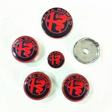 알파 로메오 줄리에타 미토 브레라 줄리아 자동차 휠 허브 개조 커버 장식용 캡, 3. Red