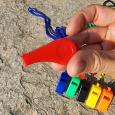 플라스틱 호루라기 호각 목걸이 스포츠경기 심판휘슬, 1개, 상세페이지 참조