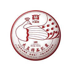 大益 精品孔雀生茶 357克 2201, 1個, 片