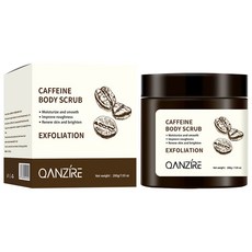 QANZIRE 咖啡因身體磨砂膏 溫和去除角質 柔嫩肌膚 200g, 1個