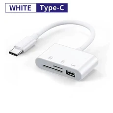 3in 1 다기능 리더 TF CF SD 메모리 카드 Sim 어댑터 USB TypeC OTG 변환기 MacBook 노트북 삼성 Xiaomi, 01 China Mainland, 02 White