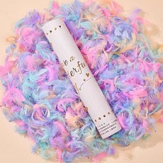 40cm 禮花拉炮 玫瑰花瓣 喜慶花瓣雨 彩花炮 氣壓式彩帶 婚宴用品, 彩色羽毛40型號,40根40型號【38CM】下單拍40件