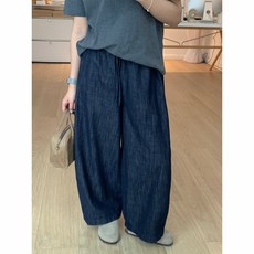 Yellwel 복고풍 추첨 팬츠 여름 넉넉하고 슬림한 여유로운 핏 간편한 휴식용 바지 DJP