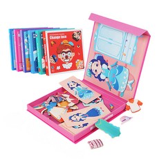 888便利購 卡牌對照換裝磁性拼圖盒(8張卡) 圖卡桌遊, 1個, 職業換裝