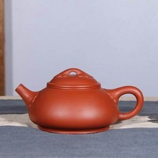 茶壺, 宜興正品紫砂壺名家手工紫砂壺原礦大紅袍如意石瓢壺1入 -, 1個, 1L