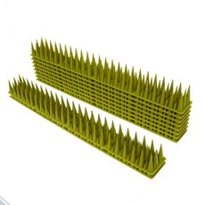 雙刺驅鳥器 防鳥 驅鳥刺 防爬刺 防貓刺, 1個, 40CM大小刺草綠色12片