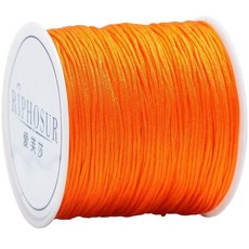 精選72號玉線手工編織繩：DIY手鍊項鍊吊墜編繩材料，多色可選, 72號玉線橙色45米送20顆珠子, 1個