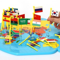 세계지도 36개국 깃발 꽂기 지구촌 학습 어린이 교구 유치원 교육