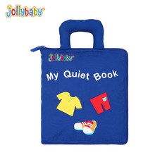 Jollybaby 蒙特梭利安靜布書 嬰兒益智玩具, 安靜藍, 1個