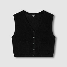 JAJU 여 코튼 블렌디드 버튼 베스트 J115302002099 531605