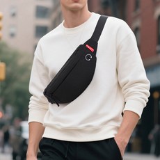 남성 힙색 허리백 남자 가방 스포즈백, 1개, 블랙