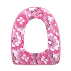 화장실 커버 플러시 시트 방수 다기능 링 세탁 가능 욕실 매트 랜덤 컬러 쿠션 뒷면 장식용, 4)Pink  Flower