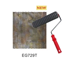 10인치 패턴 페인트 롤러 벽화 장식용 아트 롤러 텍스처 스텐실 도구, 09 EG729T