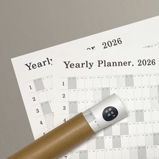 플리즈달링 2026년 달력 A2 한 장 포스터 수험생 인테리어 다이어트 스케줄 캘린더 2매/ 1세트, 1개