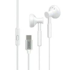 인켈 C타입 유선 이어폰 오픈형 마이크 내장 애플 삼성 갤럭시 아이폰 호환 고음질 실속형 IK-WE100, 화이트