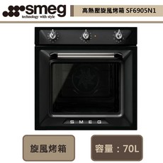 SMEG SF6905N1 高熱壓旋風烤箱 - 耀岩黑