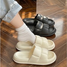 Baby童衣 厚底居家拖鞋 男女成人靜音軟底室內外穿拖鞋 米白款