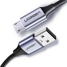 UGREEN 綠聯 高級款 Micro 5-pin 轉 USB 快速充電 高速充電線 US290, 2m, 1條