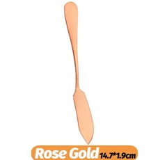 업그레이드 된 스테인레스 스틸 버터 나이프 롱 핸들 치즈 빵 잼 다기능 서양 음식 주방 가제트, 06 Rose gold-1pc
