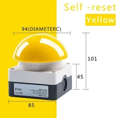 1/5/10 Pcs 대형 버섯 헤드 스위치 IP67 Watproof FAK R/KC11/I 1NO + 비상 정지 자체 재설정 핸들 풋 푸, 01 Yellow Self Reset, 09 1NO1NC, 01 5 Pcs