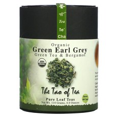 The Tao of Tea 유기농 녹차 & 베르가못 그린 얼그레이 4.0 온스 (115 그램) 1팩, 1개