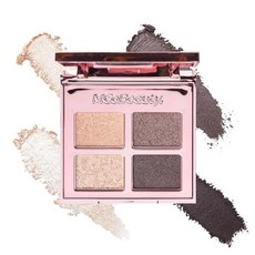 MCoBeauty Ultra Luxe 아이섀도우 쿼드 치키 챗 - 핑크 누드 쉬머 & 매트 아이섀도우 팔레트 - 블렌딩 가능한 조립 가능한 롱 웨어 4 팬 컴팩트 거울 포함 -, 도시 사교계