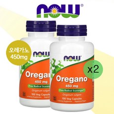 [1+1] 나우푸드 나우푸즈 오레가노 450mg 100캡슐 오레가노잎 Oregano, 100정, 1개