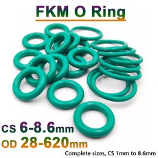 도장 개스킷 절연 오일 고온 저항 불소 고무 O링 녹색 FKM O링 CS 6mm 8.6mm OD 28 32 40-620mm, [157] OD 220mm, [01] CS 8.6mm