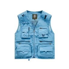 涼感速乾多口袋工裝運動背心男款 釣魚背心