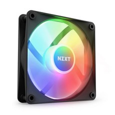 NZXT F120 RGB 코어 - 120mm 허브 장착 팬 개별 제어 가능한 LED 8개 반투명 블레이드 유체 역학 베어링 PWM CAM 소프트웨어 블랙 244500, 화이트