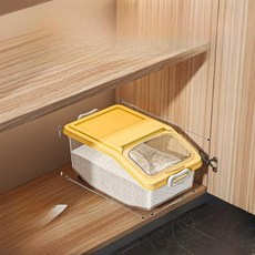 쌀 보관통 주방 위생용기 등급 보관함 습기 방지 곡물 통 북유럽 스타일 플라스틱 보관 용기, 6)투명한 노란색 - 7.5kg개 수납 가능 -