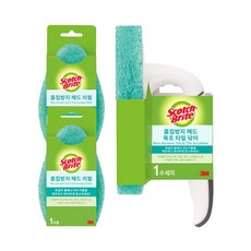 3M 스카치브라이트 흠집방지 클리닝 헤드 욕조닦이 핸들1입 + 리필3입, 1개, 화이트