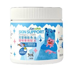 in plus 貓咪皮膚保健營養品，Omega-3魚油，添加Ovopet蛋殼膜萃取，舒緩敏感肌膚，90顆, 1個, 機能魚油, 90顆