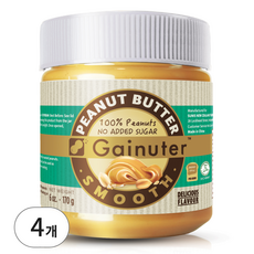 제이넛터 무가당 100% 땅콩버터 스무스, 4개, 170g