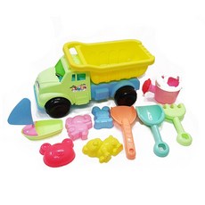 Hi-toys 中型袋裝十件組沙灘玩具車/挖沙玩具/戲水玩具/沙灘玩具, 1個