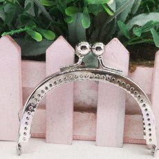 愛心手工材料鋪 半圓形口金 8.5cm光面單耳口金, 1個, KJ-8552-白金色